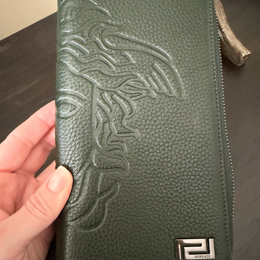 Versace Medusa Green Leather Wallet